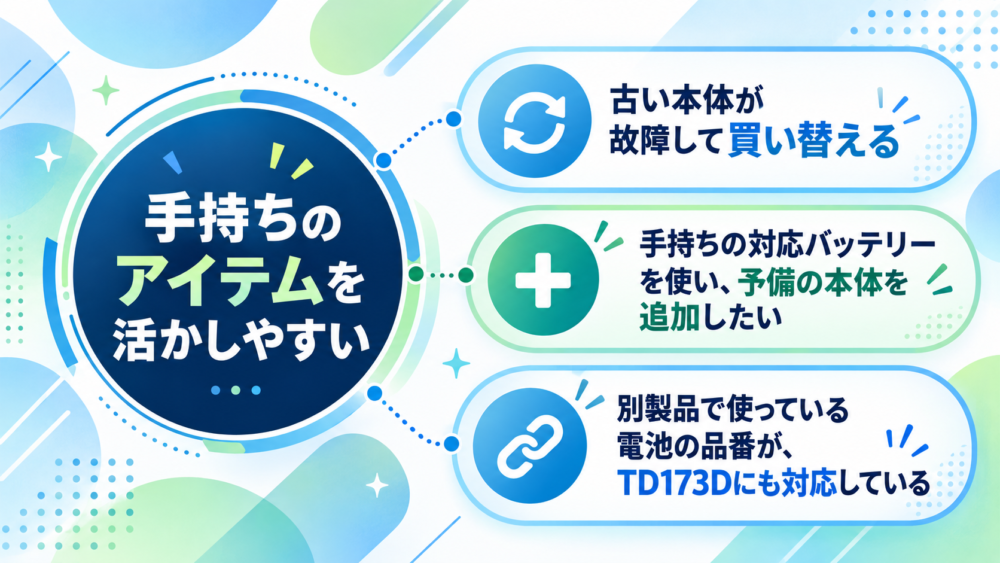 手持ちのアイテムを活かせるTD173DZ